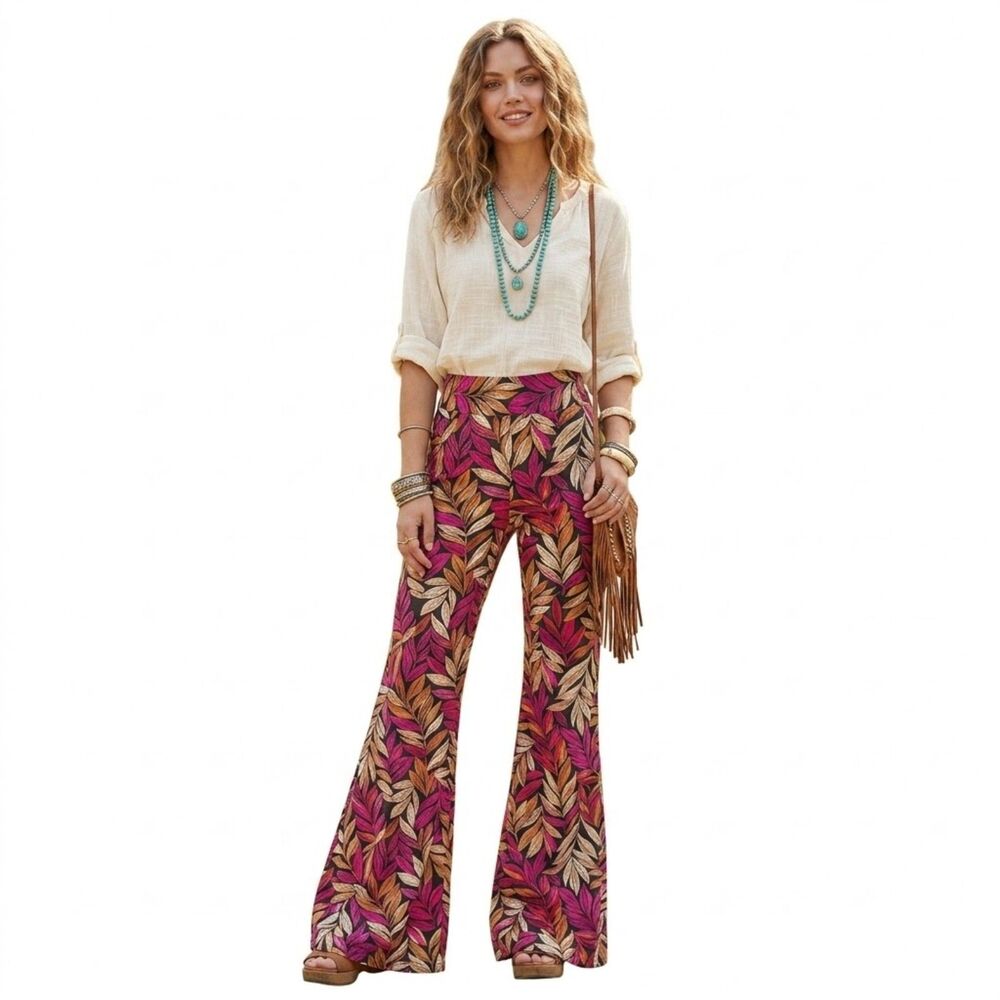 Vintage 90’s Shane Lee Inc Abstract Psychedelic Flare  pants small high waisted